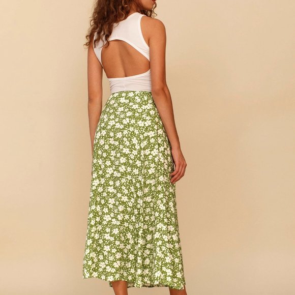 Small floral slit hip wrap skirt S M L XL - Picture 4 of 4